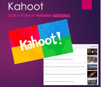 Kahoot Dusk A Poem By Natasha Trethewey Tpt