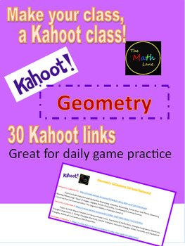 Preview of Kahoot: Geometry (30 total practices) math game/activity no prep