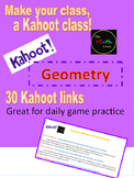 Kahoot: Geometry (30 total practices) math game/activity no prep