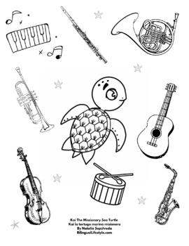 Preview of Kai Music Coloring Page