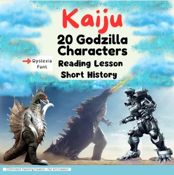Preview of Kaiju Reading Lesson Brief History and Name the Characters w Easel Fun Quiz!