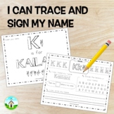 Kailani - Name Worksheet - ASL, Cursive, & Manuscript (non