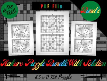 Preview of Bundle 738 Kakuro Puzzle For Kids With Solution, Printable PDF Sheets