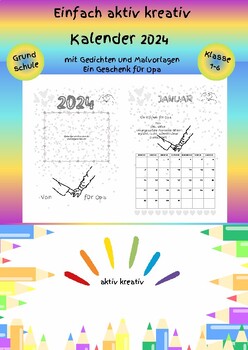 Preview of Kalender 2024 - OPA (Malvorlagen und Freiarbeit Gedichte)