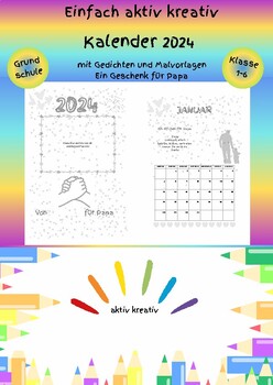 Preview of Kalender 2024 - PAPA (Malvorlagen und Freiarbeit Gedichte)