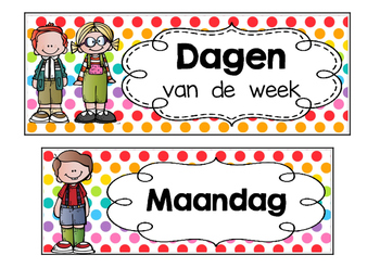 Preview of Kalender  -  Dagen  van  de  week  -  Polka  dots  multi