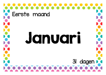Preview of Kalender - Maanden van het jaar - Tekst - Wandplaten - Polka dots multi