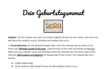 Preview of Kalender Projekt: Mein Geburtstagsmonat