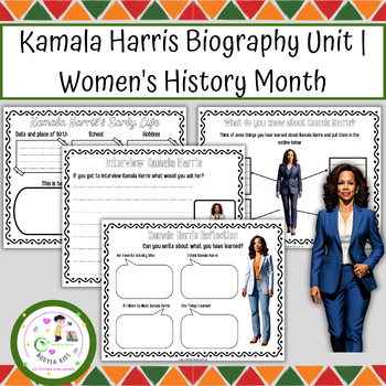 Preview of Kamala Harris Biography Unit | Women's History Month | AAPI Heritage Month