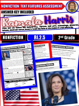 Preview of Kamala Harris Reading Comprehension | Black History Month | Woman's History Mon