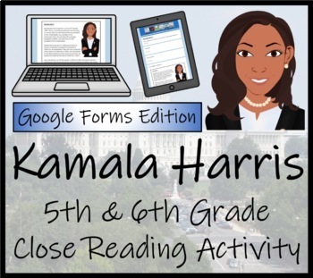 Preview of Kamala Harris Close Reading Activity Digital & Print | 5th Grade & 6th Grade