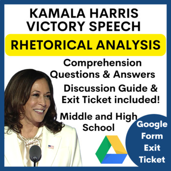 Preview of Kamala Harris Speech Rhetorical Analysis Worksheet on Google Docs and Printable