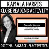 Kamala Harris Informational Text Close Reading Activities