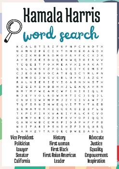 Preview of Kamala Harris No Prep Word search puzzle worksheet activity
