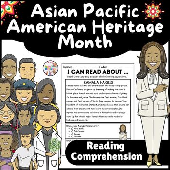 Preview of Kamala Harris  Reading Comprehension / Asian Pacific American Heritage Month
