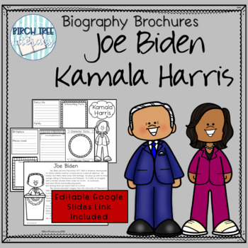Preview of Kamala Harris and Joe Biden Biography Brochures with Google Slides Link