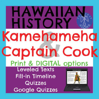 Preview of Kamehameha & Captain Cook: Hawaiian History Timeline (SS 4.3.9, 4.3.10)