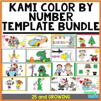 Preview of Kami Color by Number Template Bundle - 25 and GROWING!