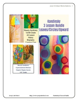 Preview of Kandinsky Art Lessons 3 Lesson Bundle Russian artists theme 2nd-5th grade