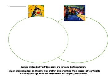 Preview of Kandinsky Art-Math Connection - Venn Diagram