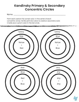 Preview of Kandinsky Primary and Secondary Colors Concentric Circles