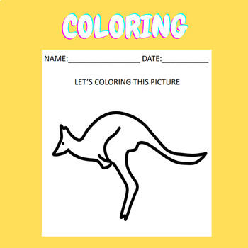 Kangaroo Animal Australia Printable Coloring Sheet by smarty246 | TPT
