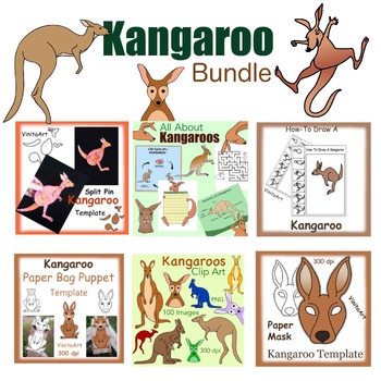 Preview of Kangaroo Bundle! Activities, paper crafts & clip art