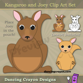 Kangaroo Clip Art with Joey in a Pocket Pouch