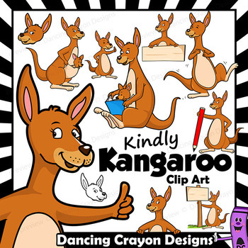 Preview of Kangaroo Clip Art with Signs