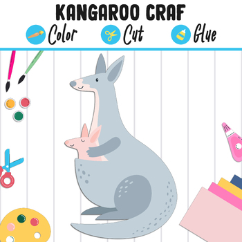 Preview of Kangaroo Craft for Kids: Color, Cut, and Glue, a Fun Activity for Pre K to 2nd