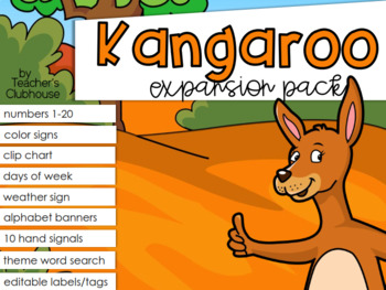 Kangaroo Theme Decor {Expansion Pack} by Teacher's Clubhouse | TPT