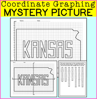 Preview of Kansas Coordinate Graphing Picture - Kansas Day Activities