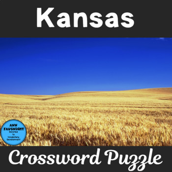Kansas Crossword Puzzle by Ann Fausnight Teachers Pay Teachers