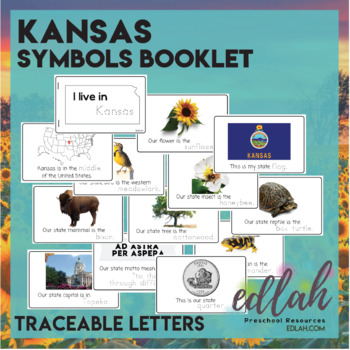 Preview of Kansas State Symbols Booklet - Traceable Words
