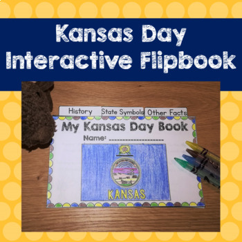 Preview of Kansas Day No Prep State Symbol Flipbook Activity