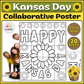 Kansas Day Sunflower Collaborative Coloring Poster, Giant Poster ...