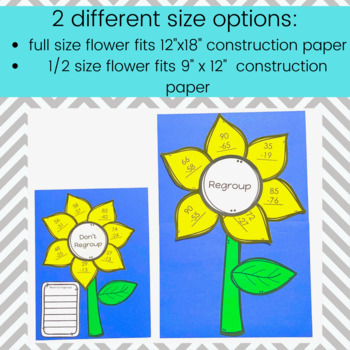 Kansas Day sunflower craftivity 2 digit subtraction with and without ...