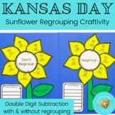 Kansas Day sunflower craftivity 2 digit subtraction with a