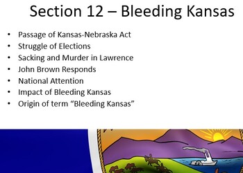 Preview of Kansas History Unit 12 - Bleeding Kansas - Power Point