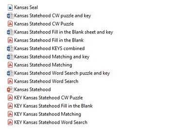 Preview of Kansas History Unit 13 - Kansas Statehood - Bundle