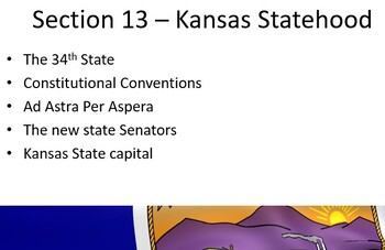 Preview of Kansas History Unit 13 - Kansas Statehood - Power point slide deck