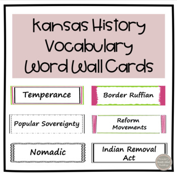 Preview of Kansas History Word Wall Cards
