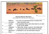 Kansas Natural Wonders - Matching Worksheet