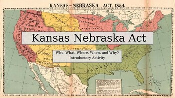 Preview of Kansas Nebraska Act. Introductory and Close Read Activity