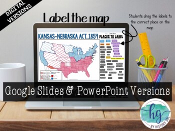 Kansas Nebraska Act Map Activity by History Gal | TpT