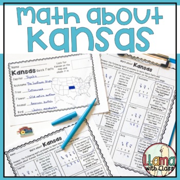 Preview of Math about Kansas State Symbols through Subtraction Practice