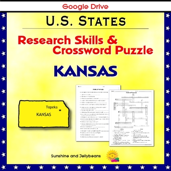 Kansas Research Skills Crossword Puzzle U S States Geography
