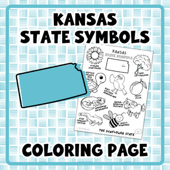 Preview of Kansas State Symbols Coloring Page | for PreK and Kindergarten Social Studies