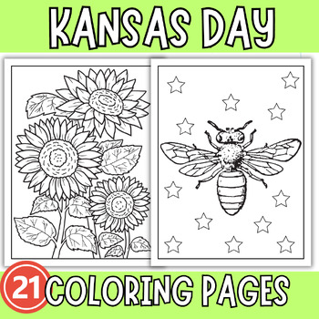 Kansas State Symbols | Coloring Pages by teacher soka | TPT