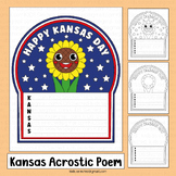 Kansas Writing Activities Acrostic Poem Sunflower USA Stat